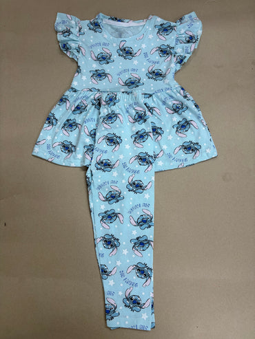 Light blue Lilo & Stitch21/8-Peplum Girls set