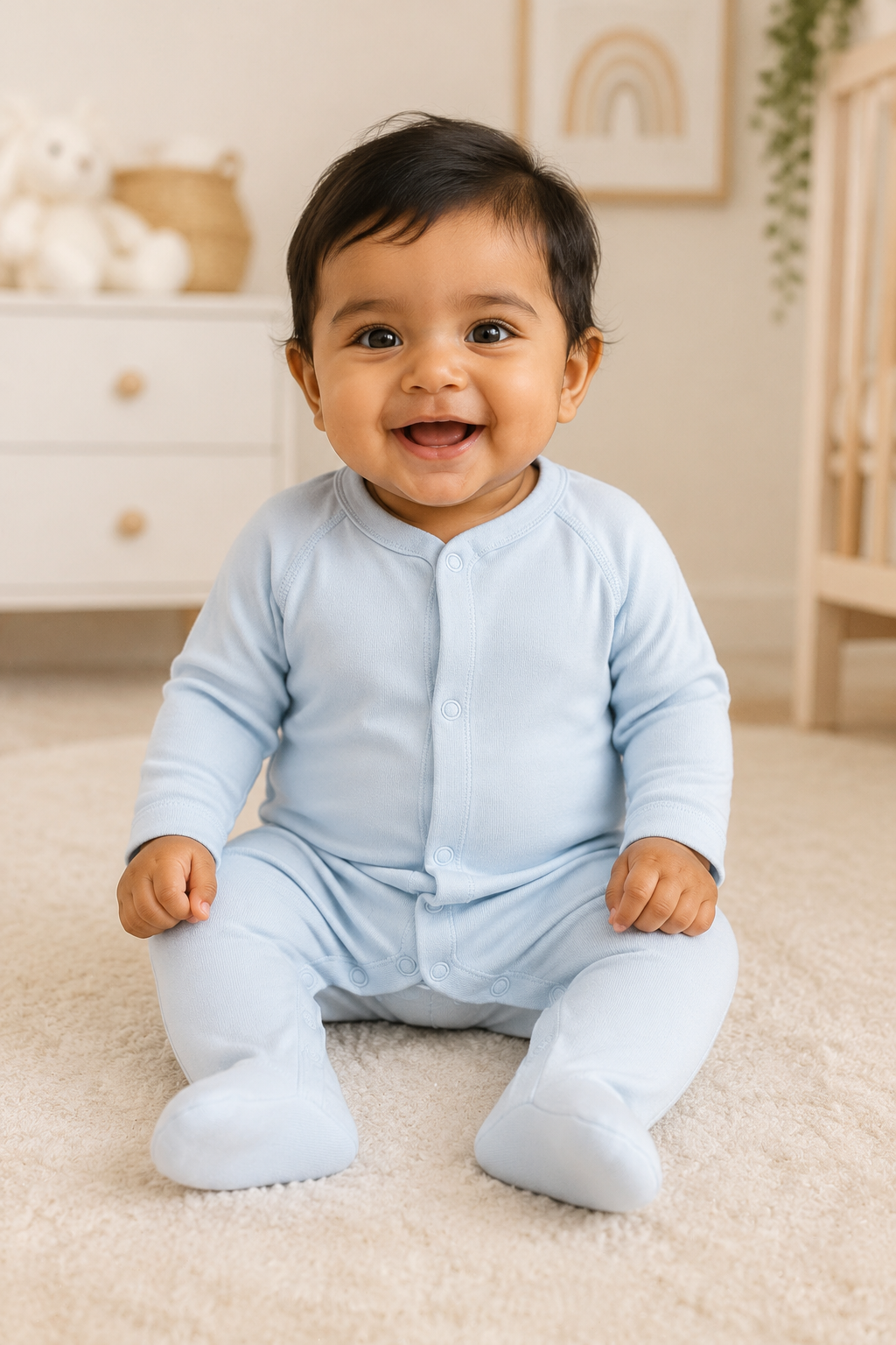 Plain light blue-full Jumpsuits