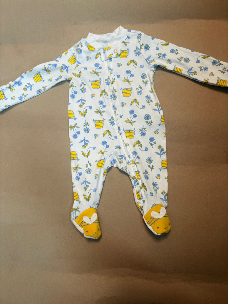 White with yellow flowers with shoe- Baby High Quality Jumpsuits