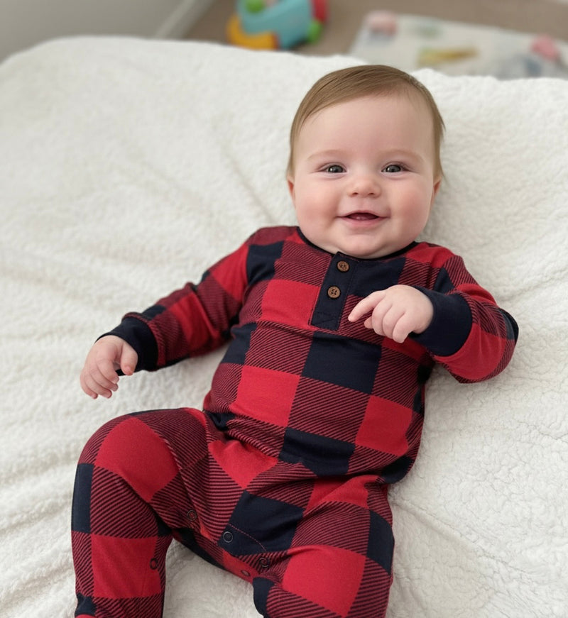 Black with red checked - Baby Jumpsuit