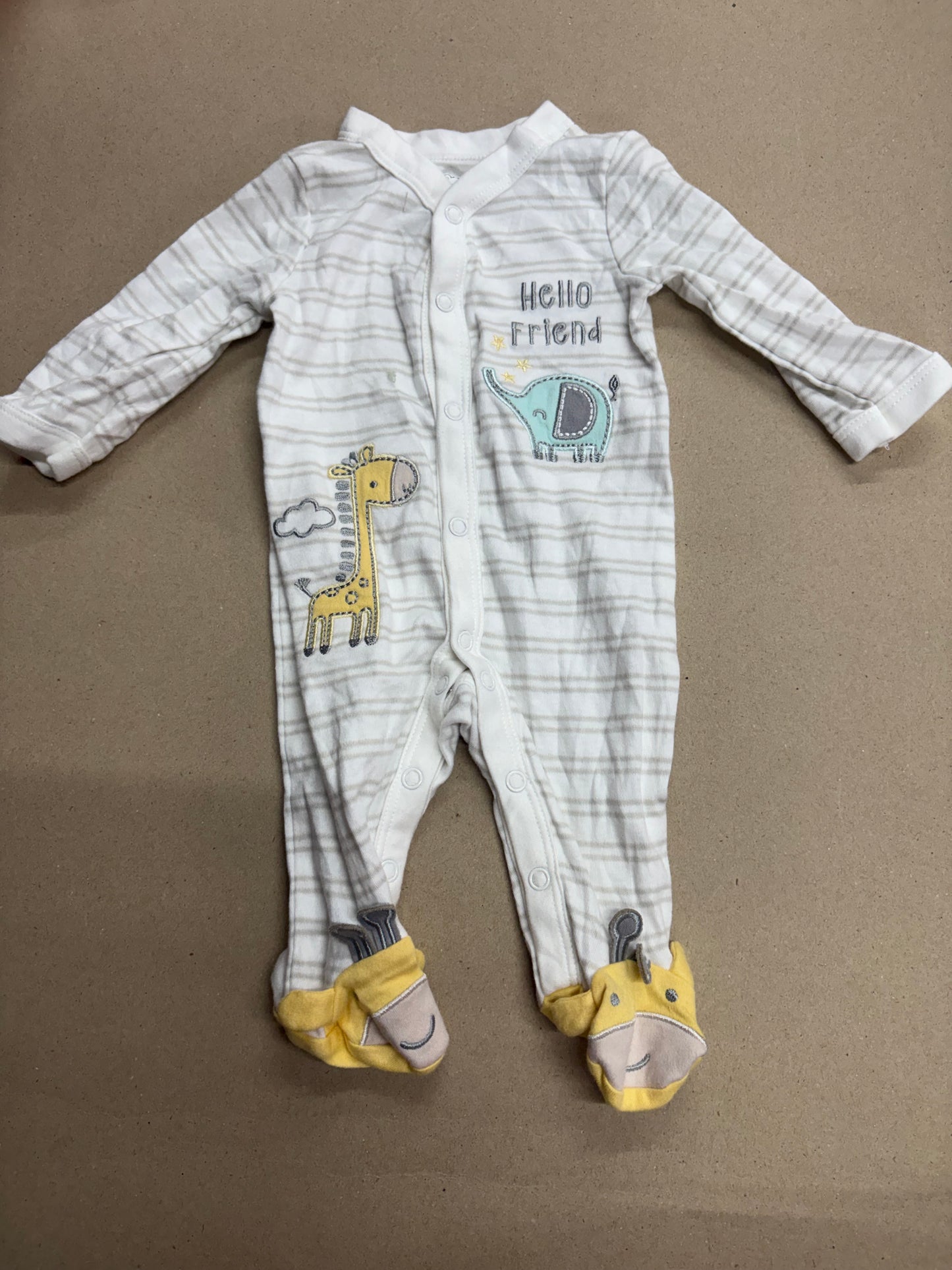Hello Friends with shoe(snap button)-Baby High quality jumpsuit