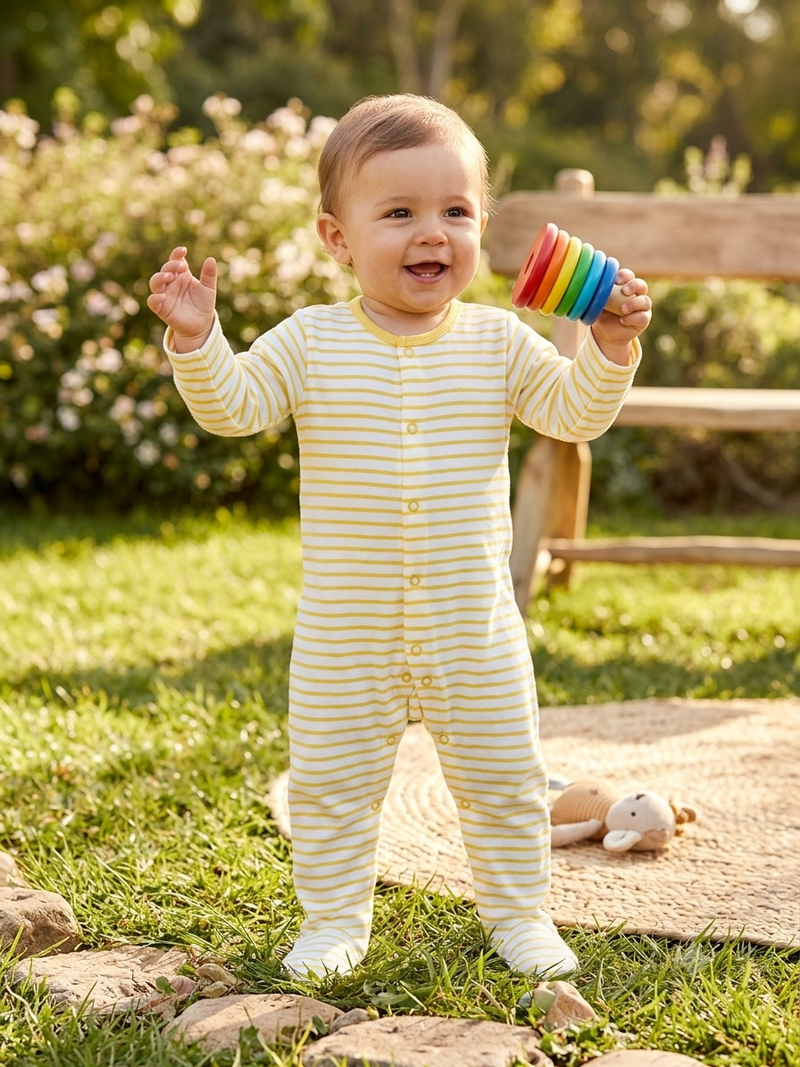 Yellow rock -high Quality Baby Jumpsuit