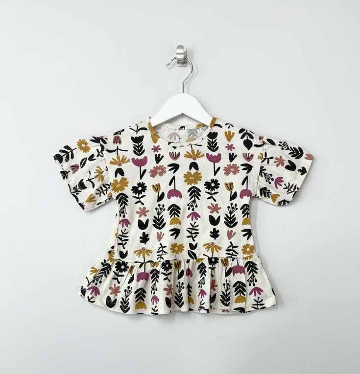 White with floral-top