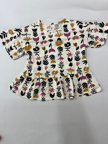 White with floral-top