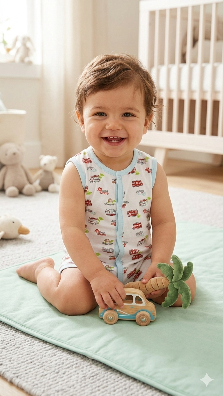 Bus- baby half Jumpsuit
