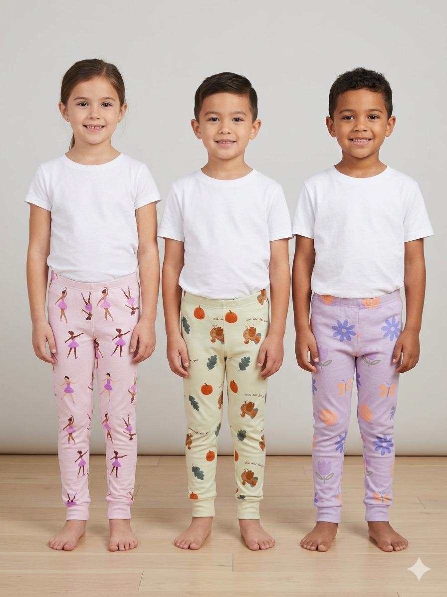 Girls & Boys Pant 3pcs Combo Set