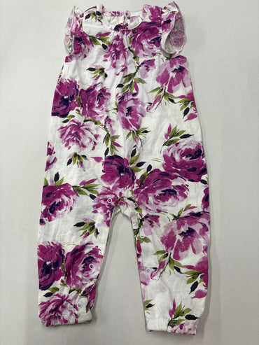 White with floral-Baby Jumpsuit