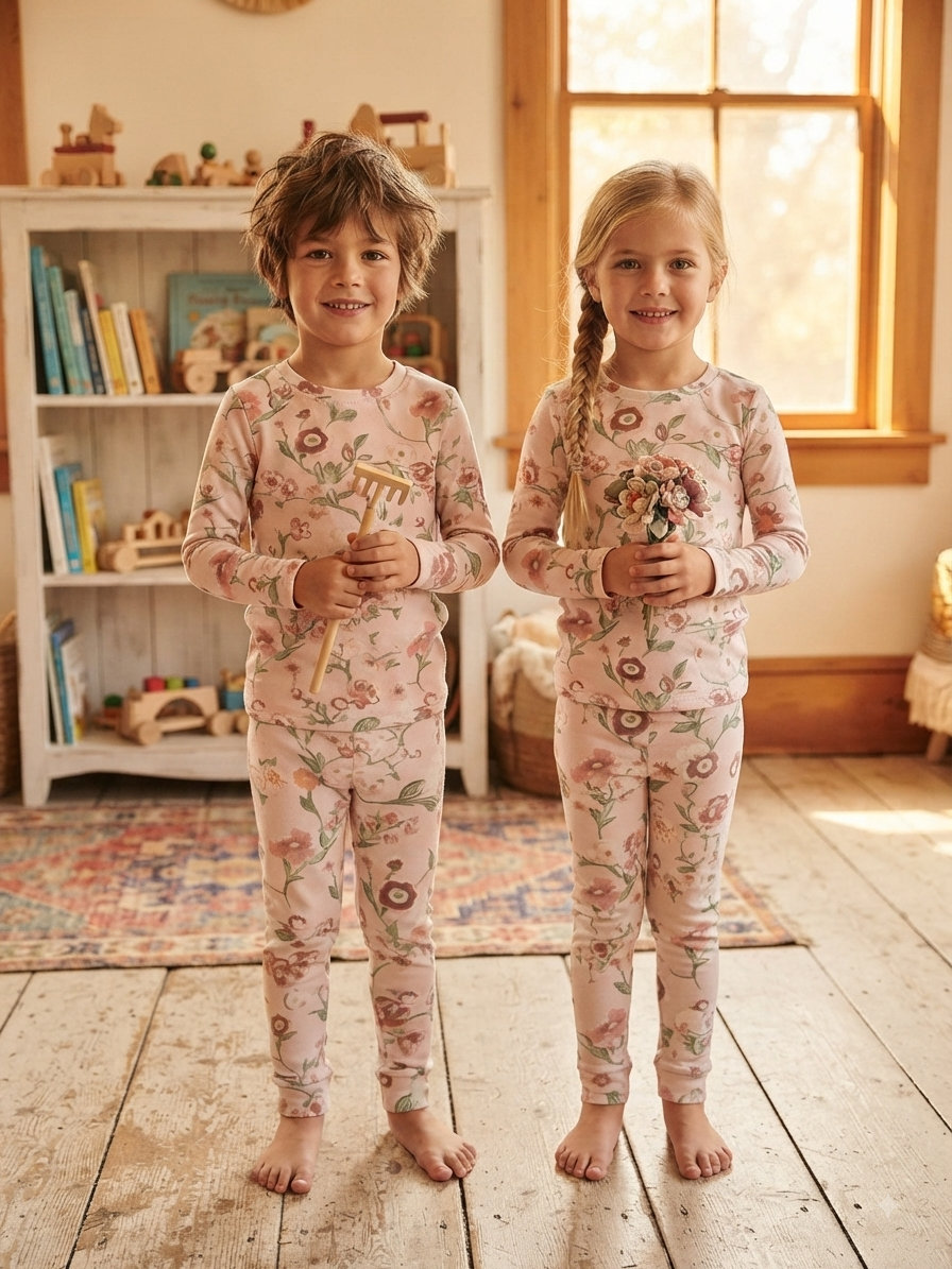 Botanical rose and blossom print-Premium winter wears LoopKnit