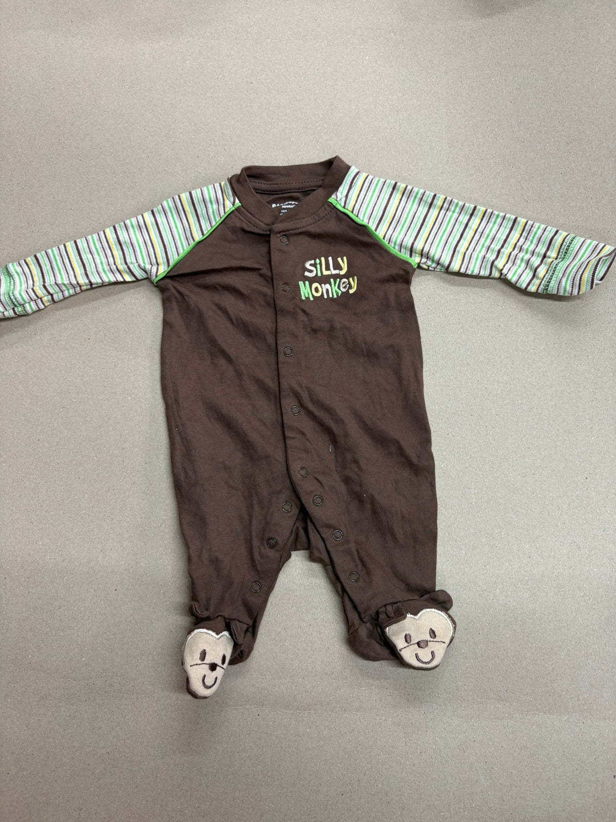 Brown SILLY MONKEY with shoe (snap button)-Baby High quality jumpsuit