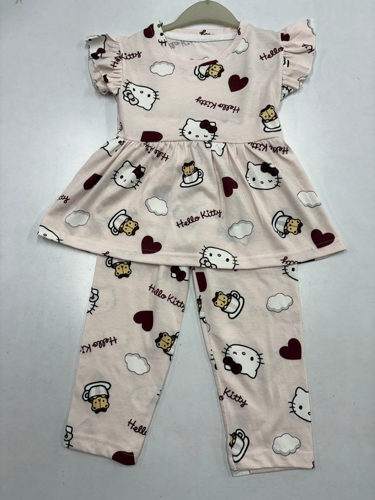 Cream Peplum Co-ord Girls set