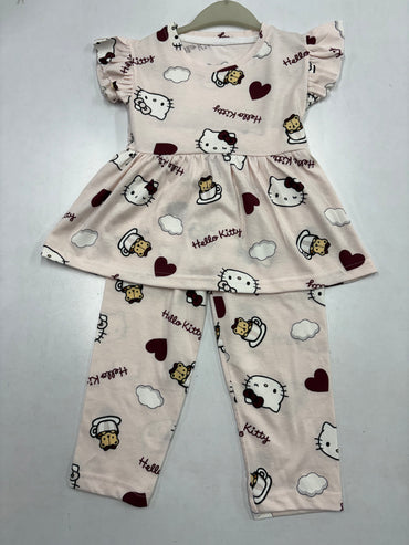 Cream Peplum Co-ord Girls set