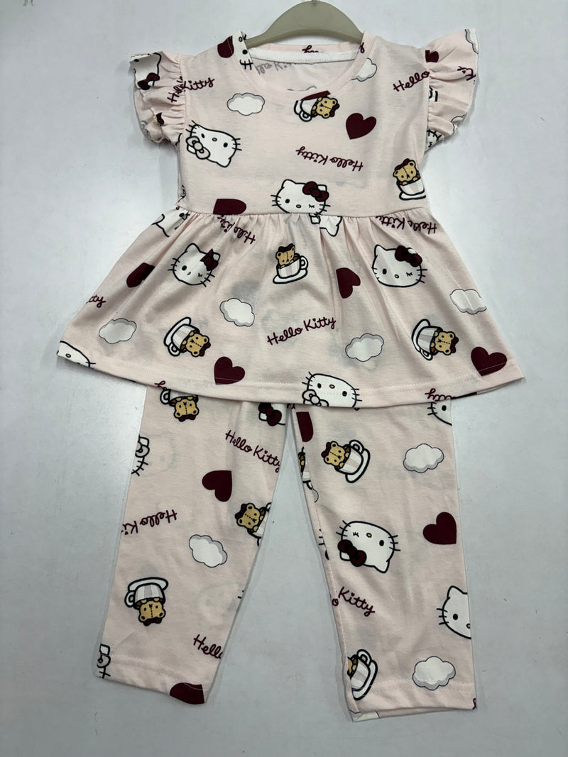 Cream Peplum Co-ord Girls set