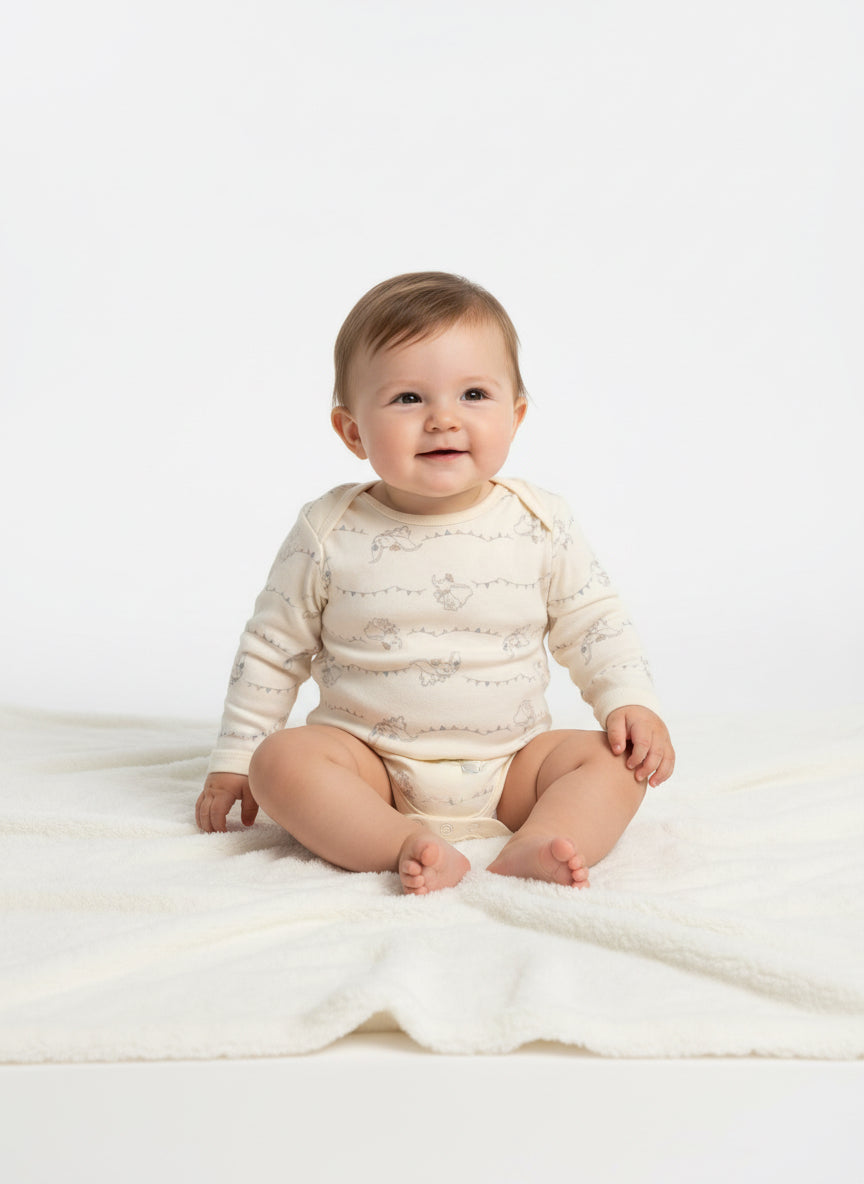 Light yellow elephant Romper