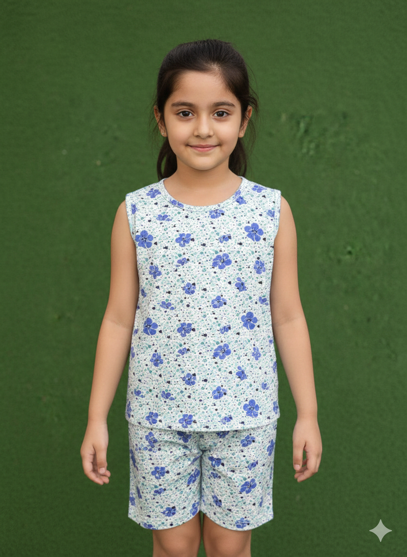Light blue flowers - Sleeveless co-ords-3