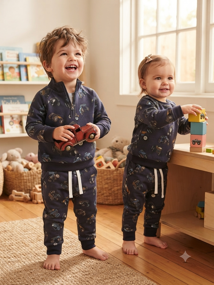 Dark blue children's tracksuit - Baby winter set
