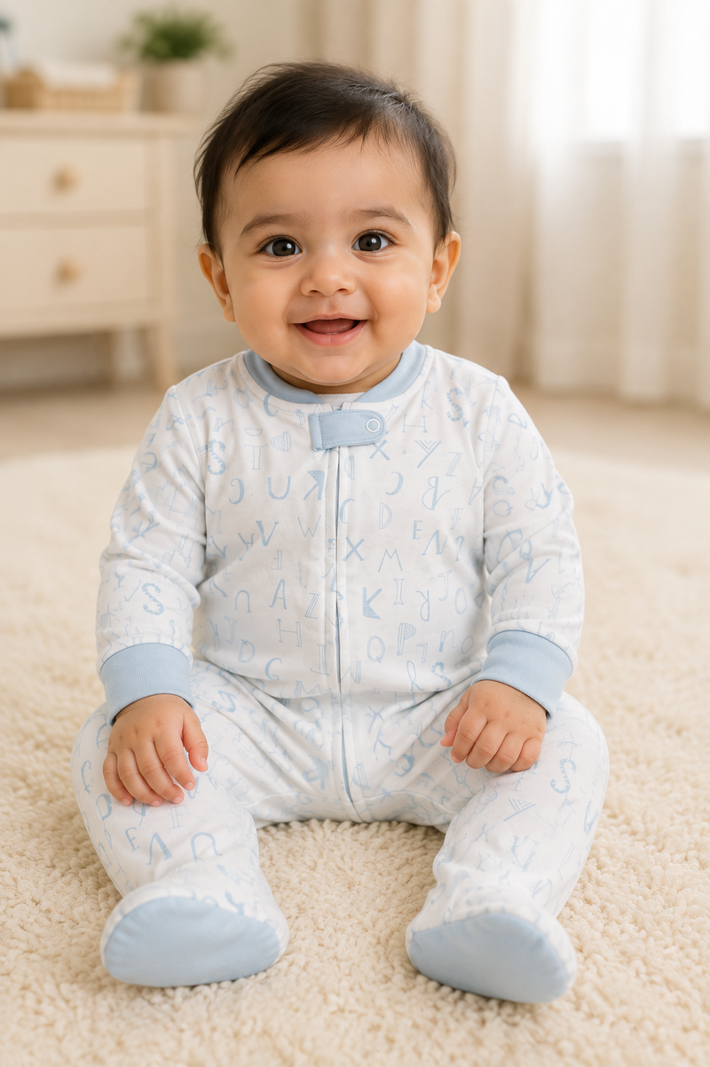 Light white blue alphabet letter -full Jumpsuits