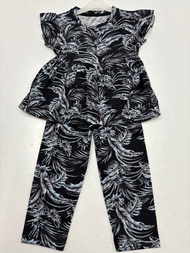 Black Peplum Co-ord Girls set.