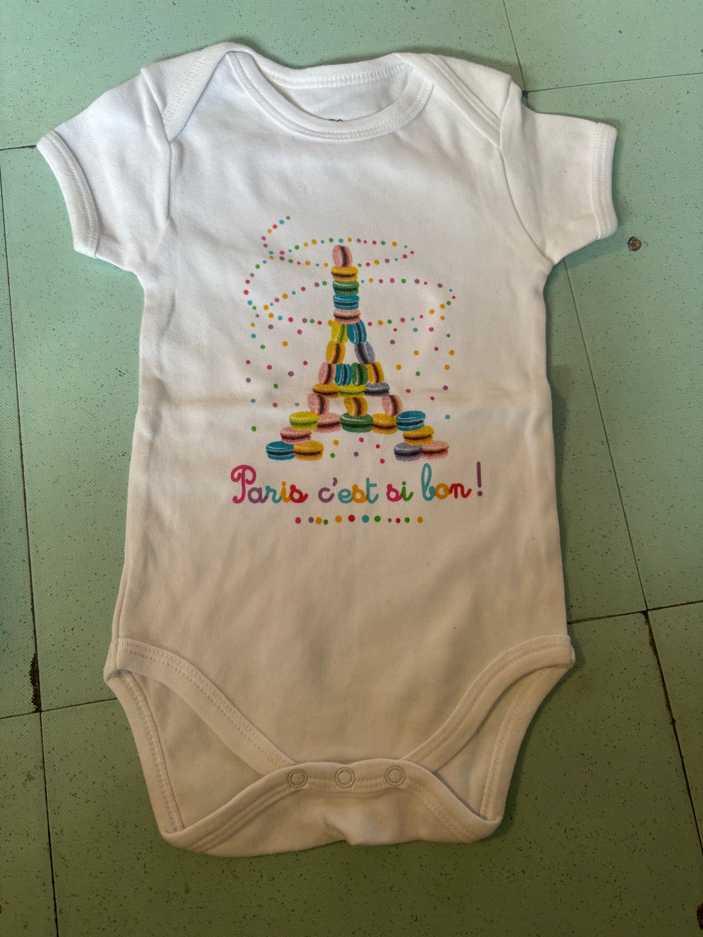 White with panis- Baby Romper