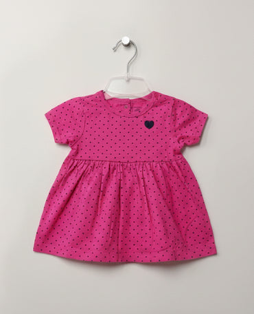 Pink small heart - baby half sleeve frock