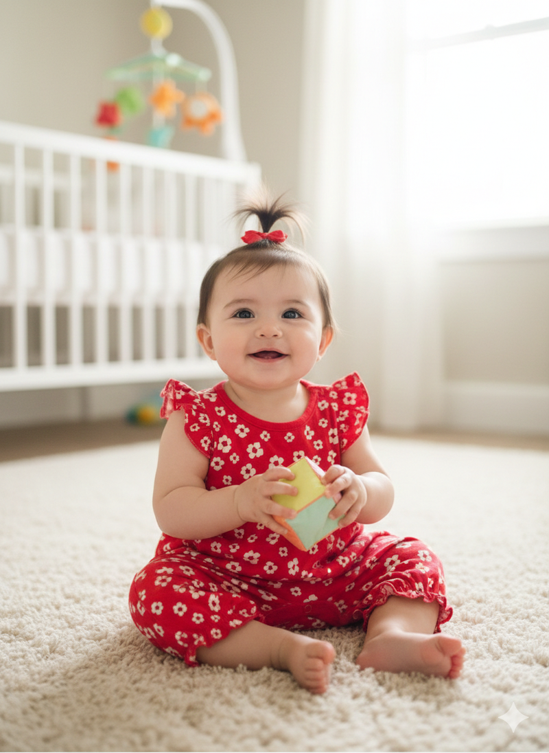 Red flowers🏵️- Baby half Jumpsuits