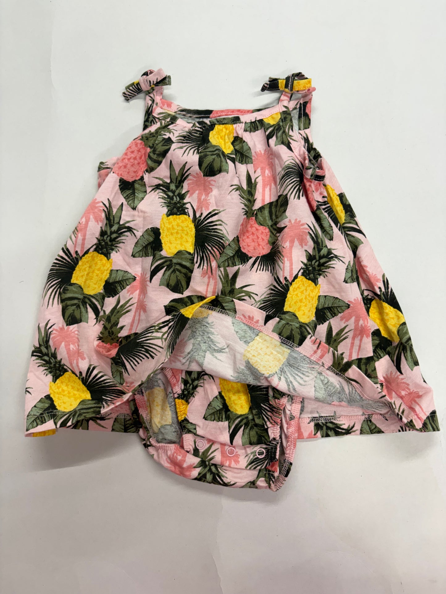 Pink & yellow pine apple -Onesies frock