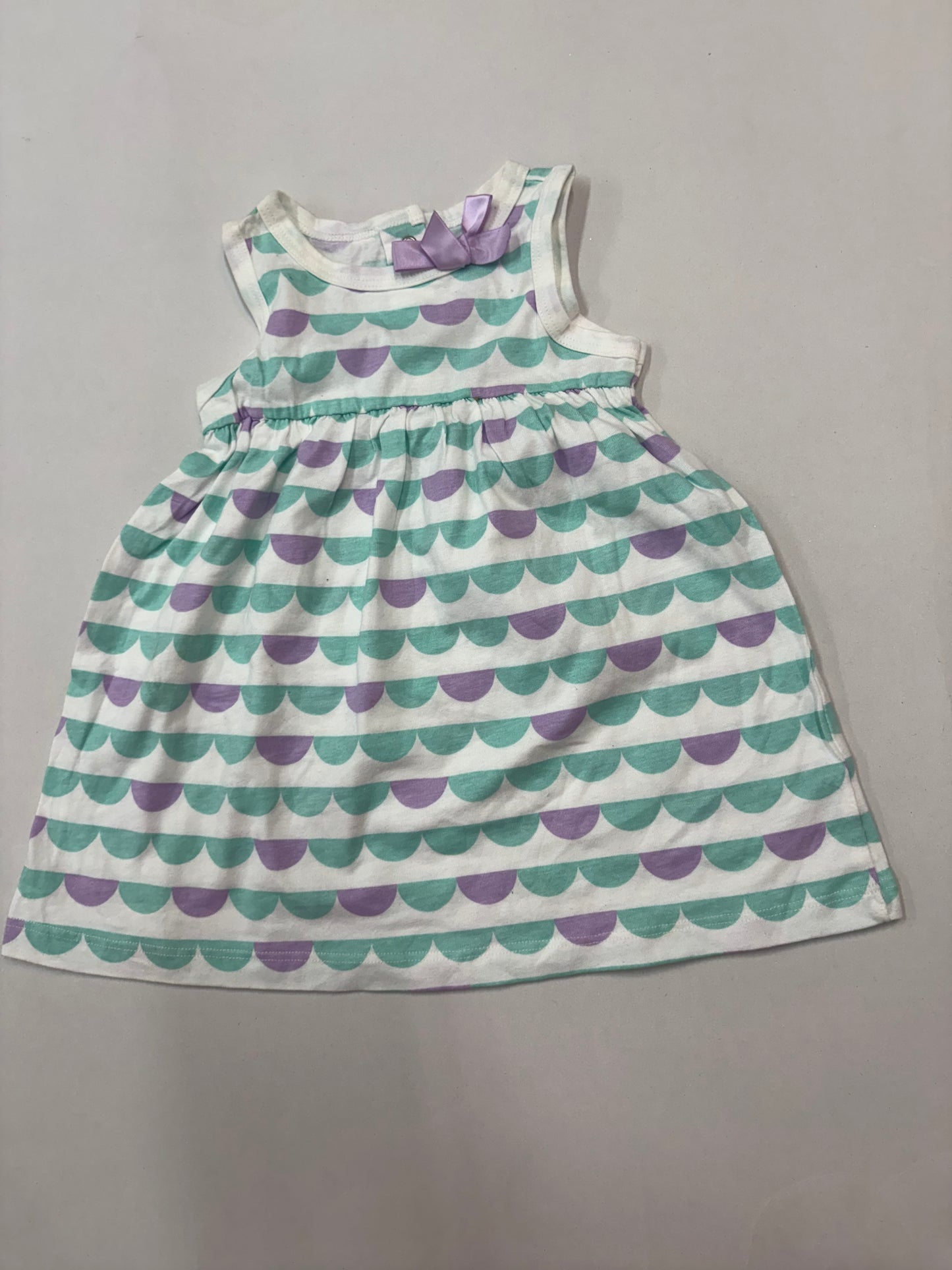 green & violet- Baby Sleeveless Frock