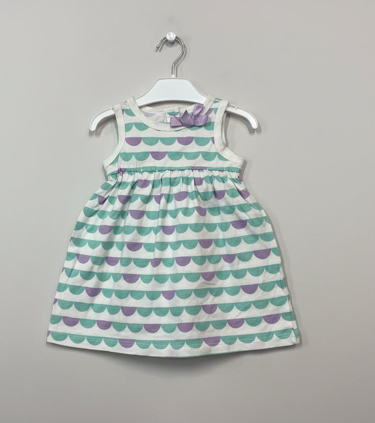 green & violet- Baby Sleeveless Frock