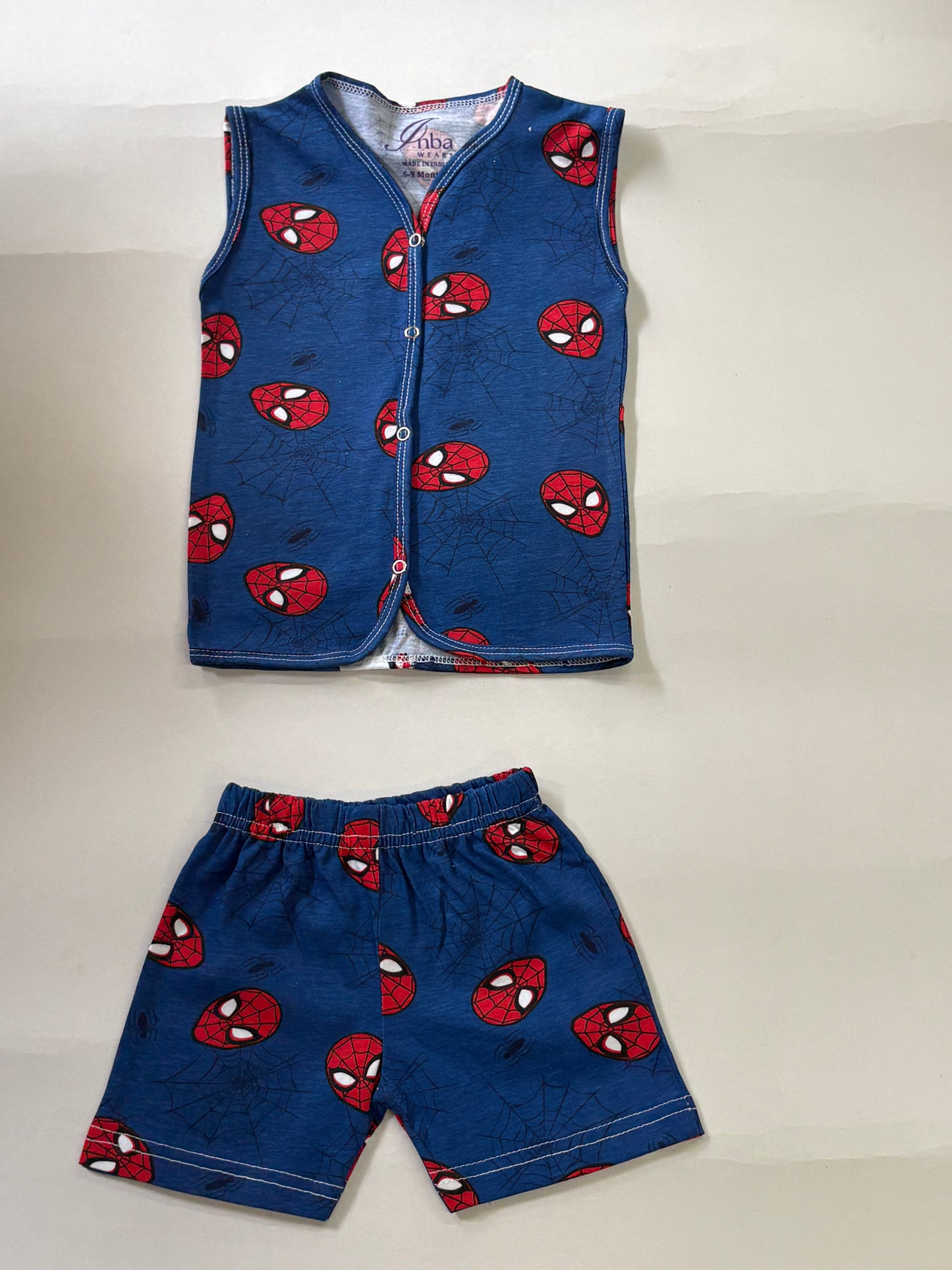 Blue spider- Sleeveless Jabla shorts set