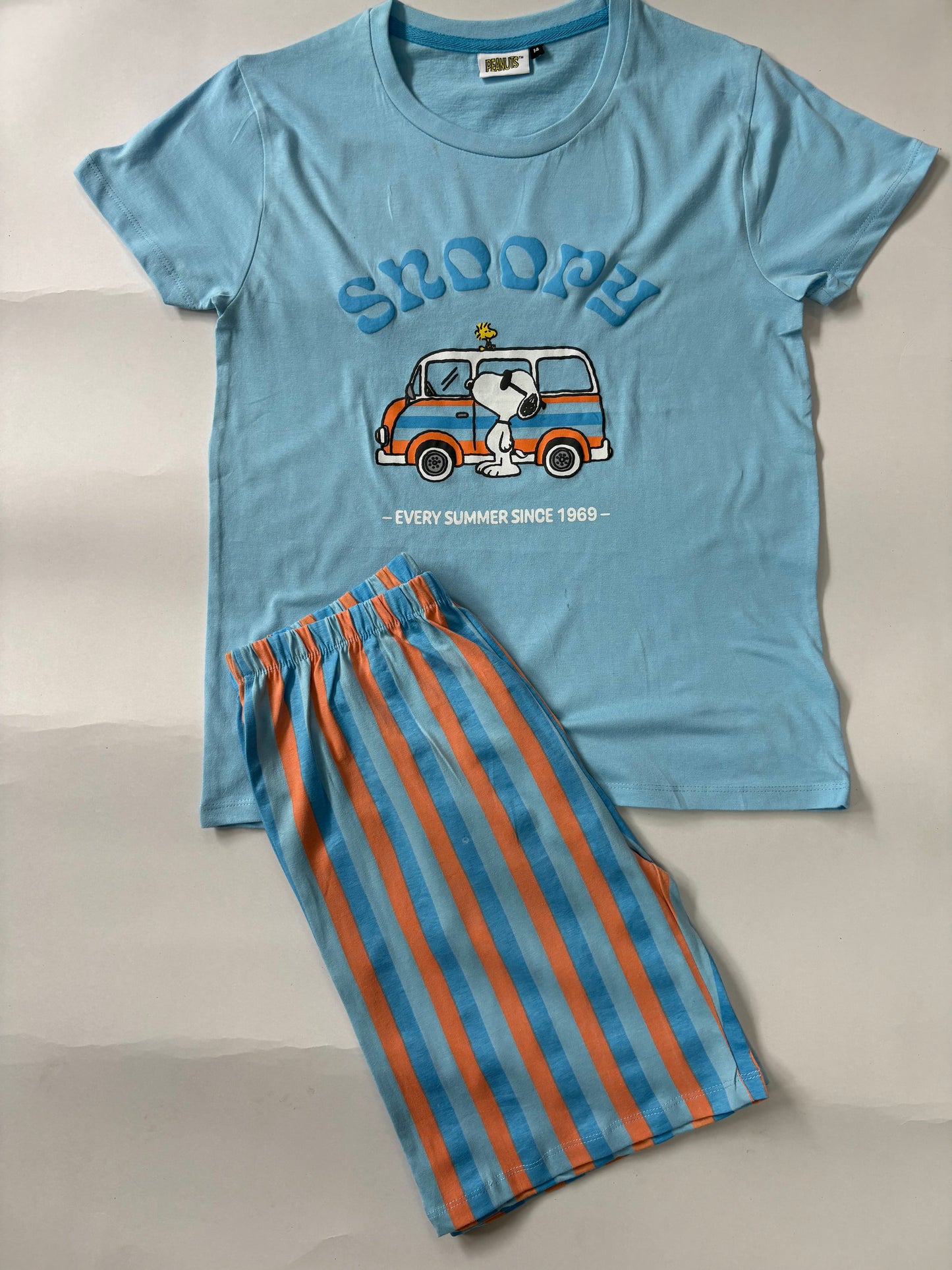 Blue with Snoopy- Half sleeve Shorts Set