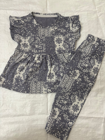 Light gray Peplum Co-Ord Girls Set