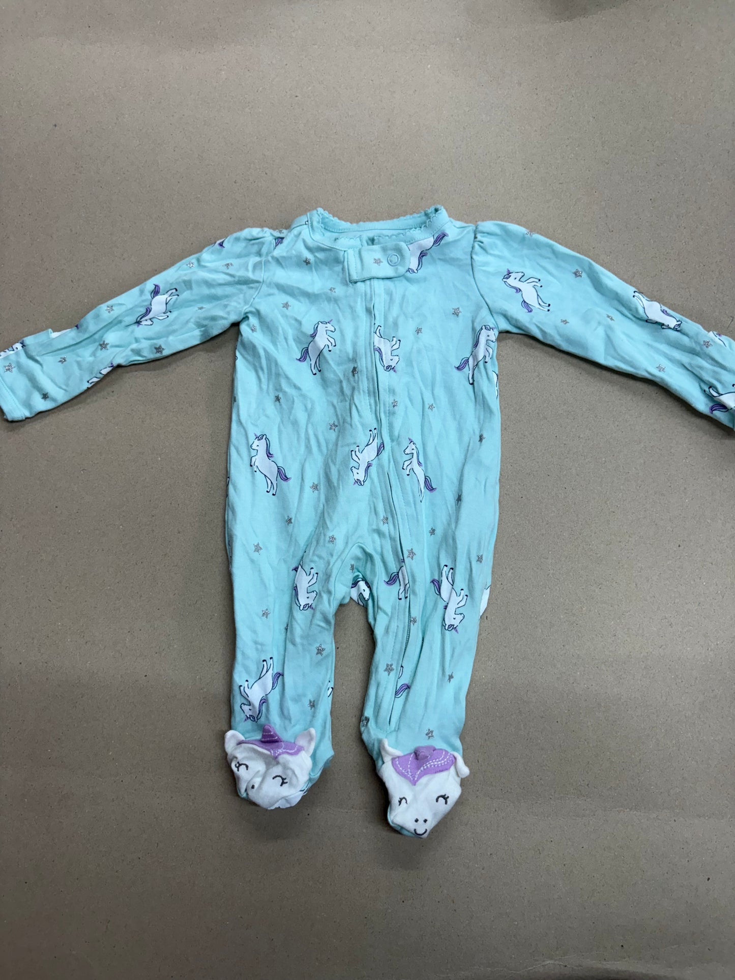 Green unicorn 🦄 with shoe (zipper)-Baby High quality jumpsuit