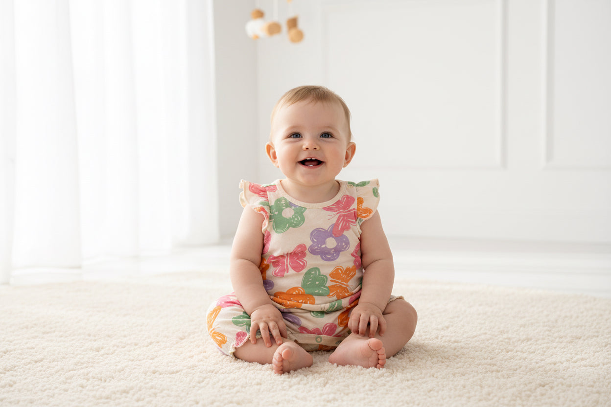 Half white with flowers & butterfly 🦋- Baby Half Jumpsuits