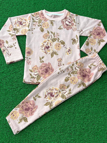 Pale pink Flowers Premium winter wears LoopKnit