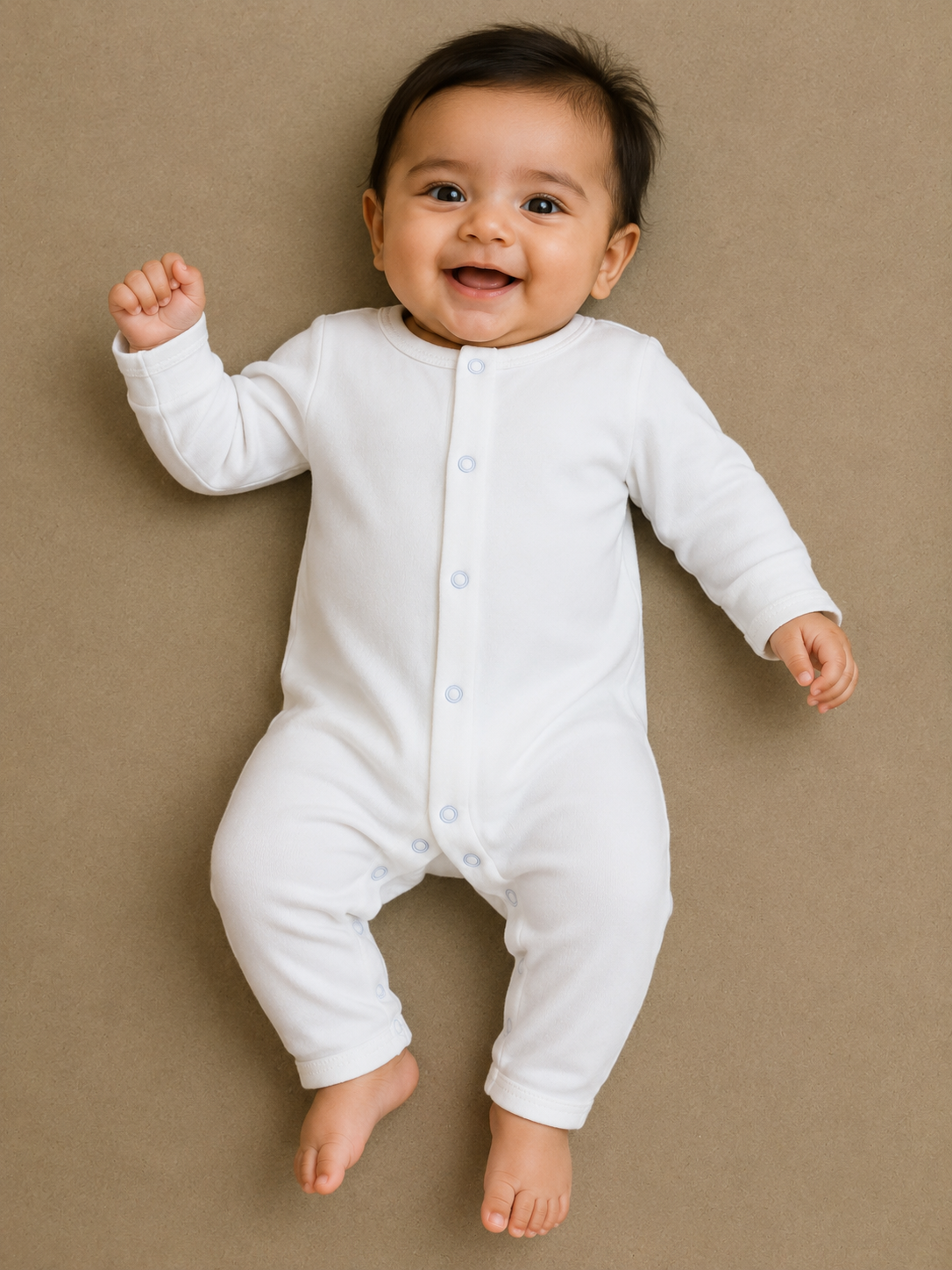 Plain white-Baby Jumpsuits