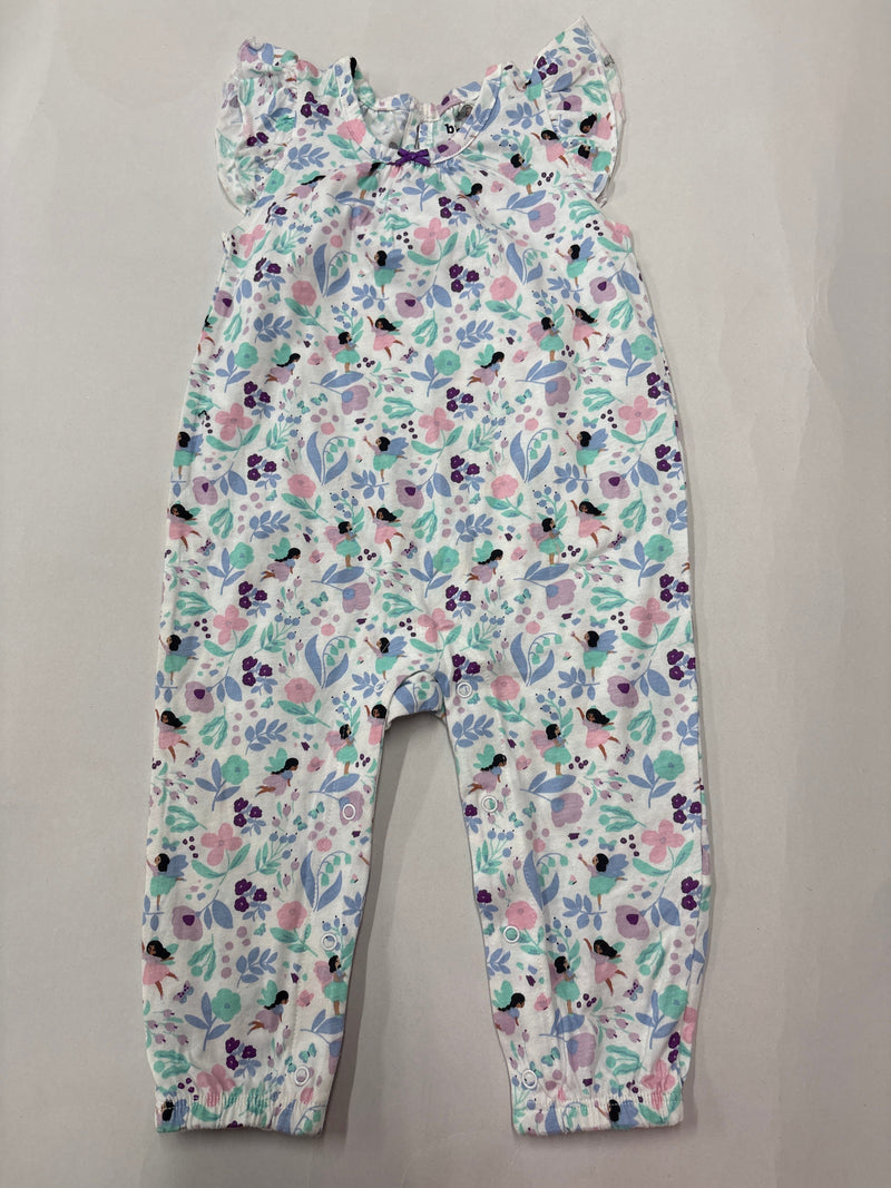 White with multi floral- Baby Jumpsuits