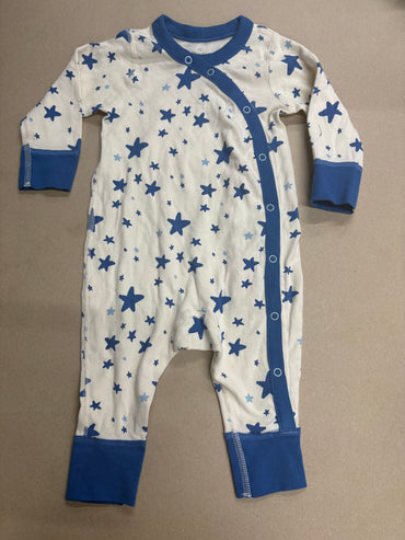 Half white with blue stars 🌟 (snap button)-Baby Jumpsuits