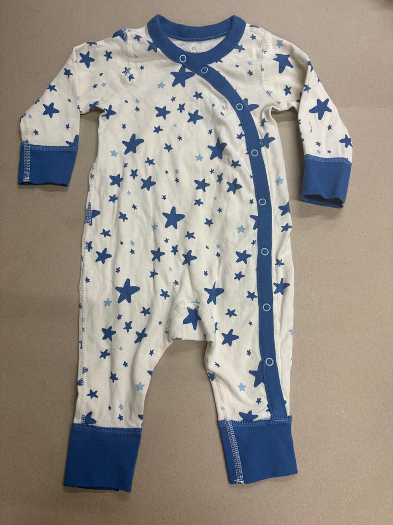 Half white with blue stars 🌟 (snap button)-Baby Jumpsuits