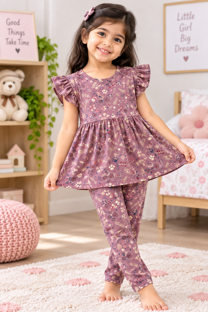 Bronze Peplum Co-ord Girls set