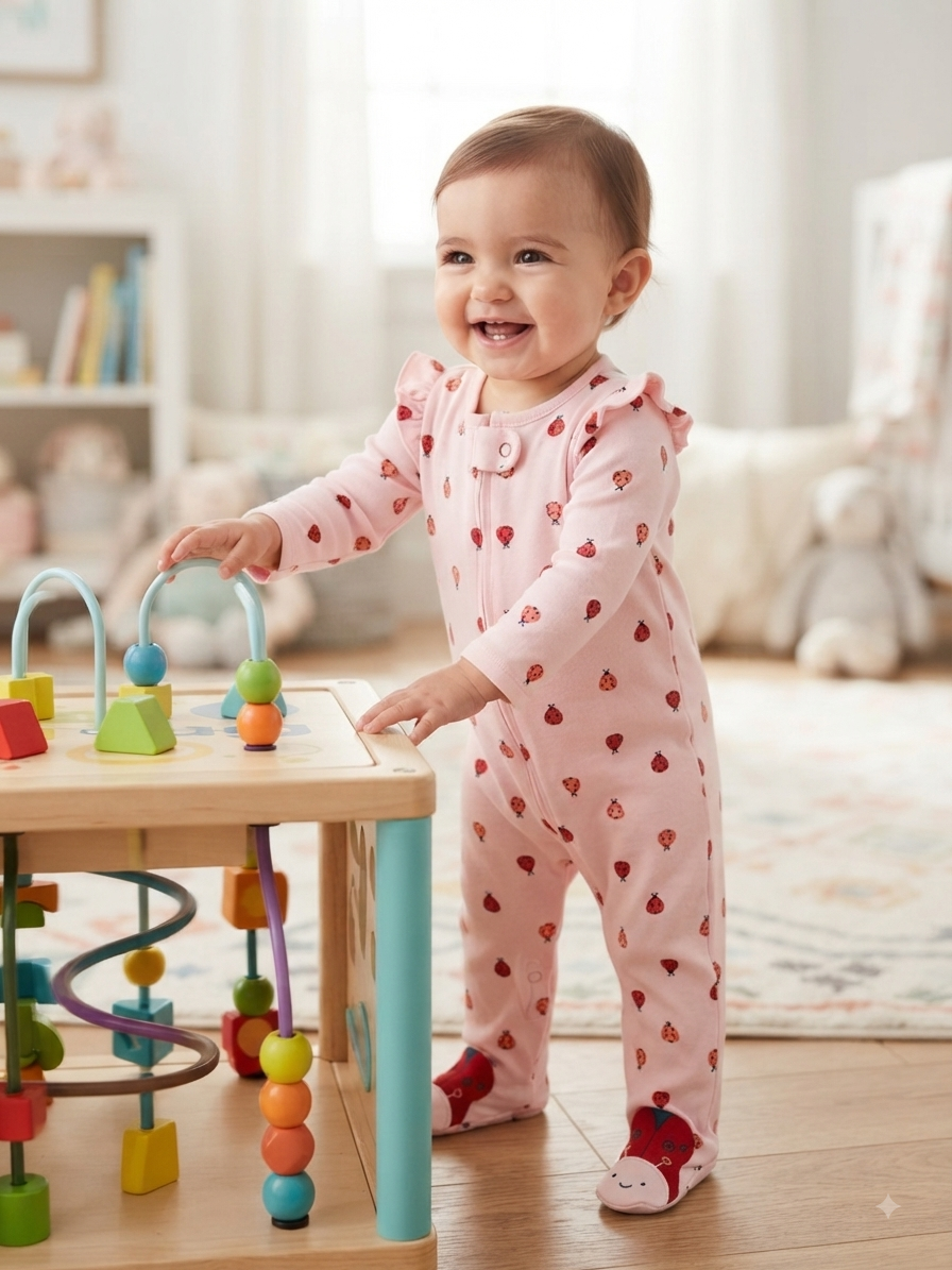 Light pink Bug 🐞 with Shoe - Baby high quality jumpsuit