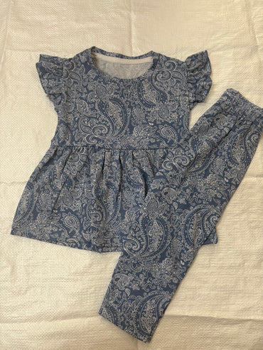 Grey leave Peplum Co-Ord Girls Set