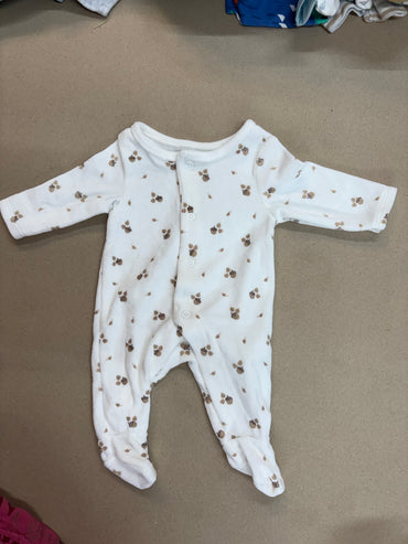 White brown design -Baby full shoes Jumpsuits