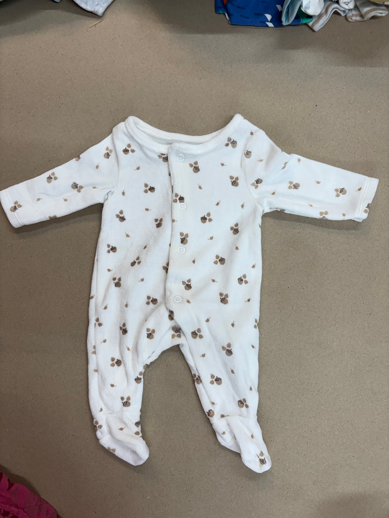 White brown design -Baby full shoes Jumpsuits