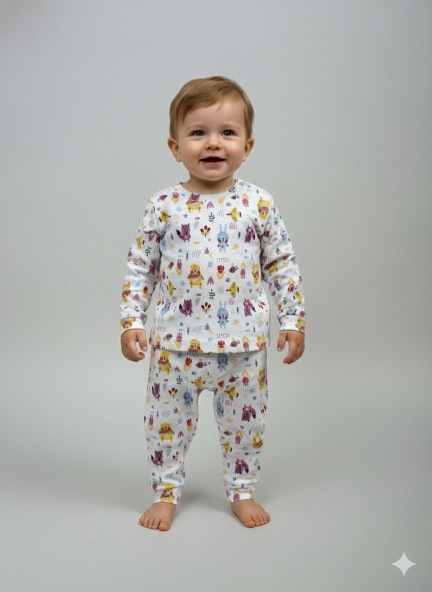 Baby Co-ord sets Full Multi colour -(snap button)