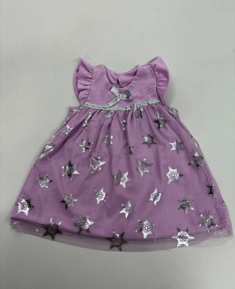 Purple flowers net Frock - Girls Frock