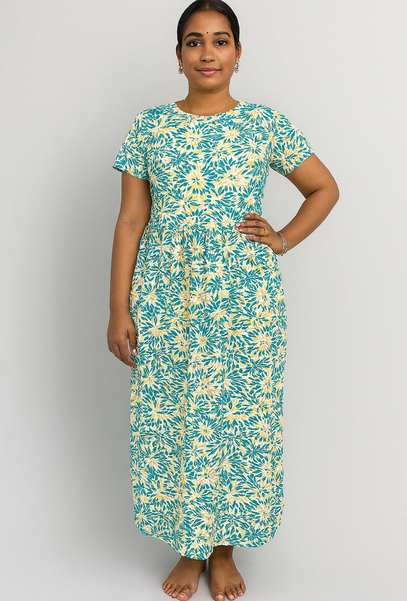 Yellow and green leaf Women’s Non Feeding Maxiwear