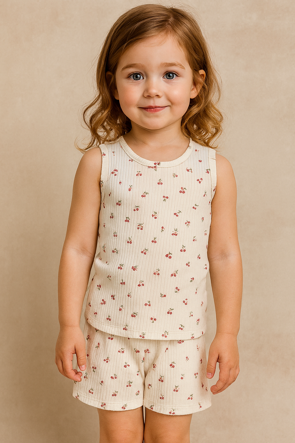 Flowers in Rib - Sleeveless co-ords
