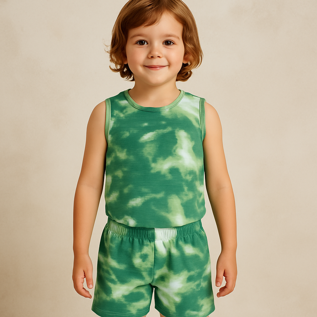 Green Tie & Dye - Sleeveless co-ords