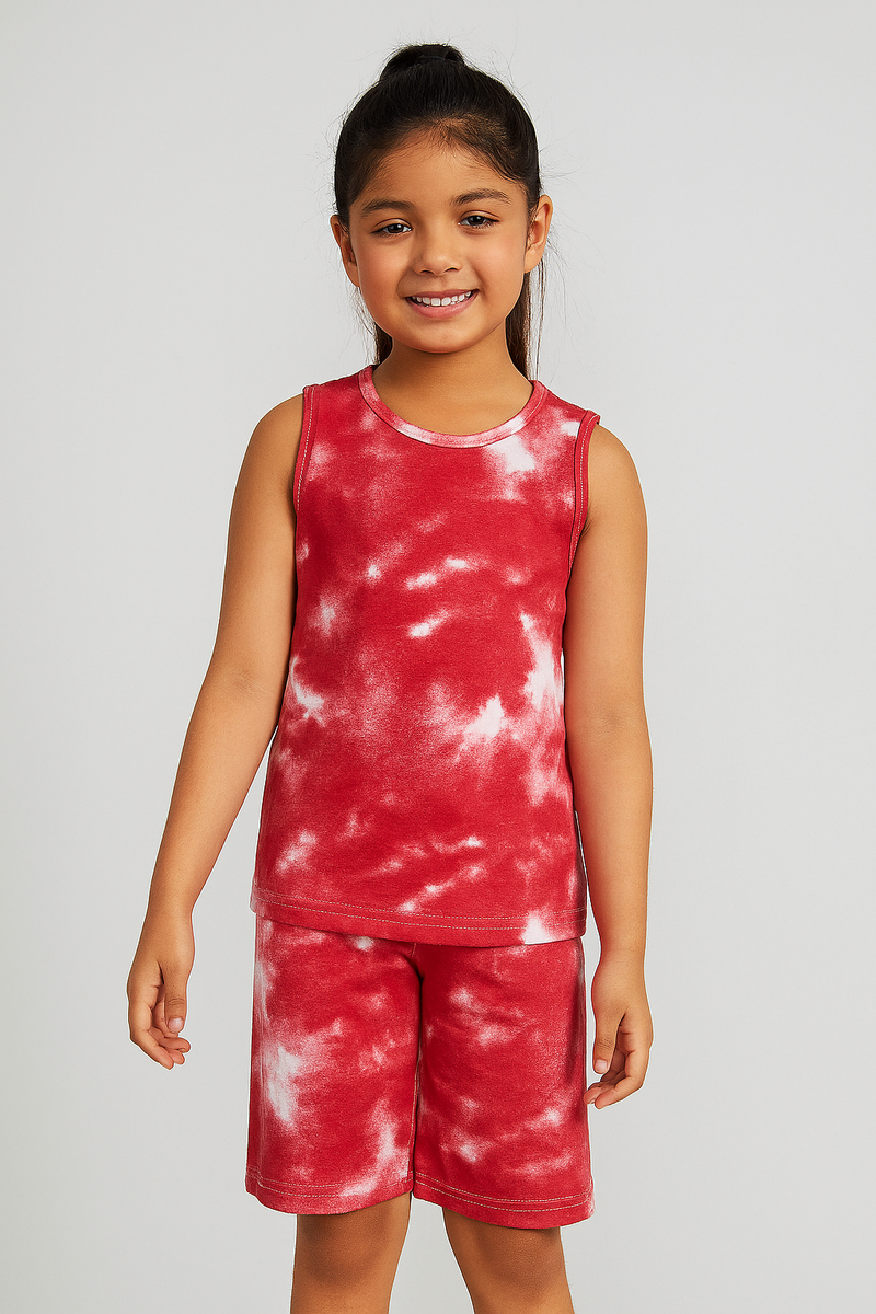 Dark Pink Tie & Dye - Sleeveless co-ords
