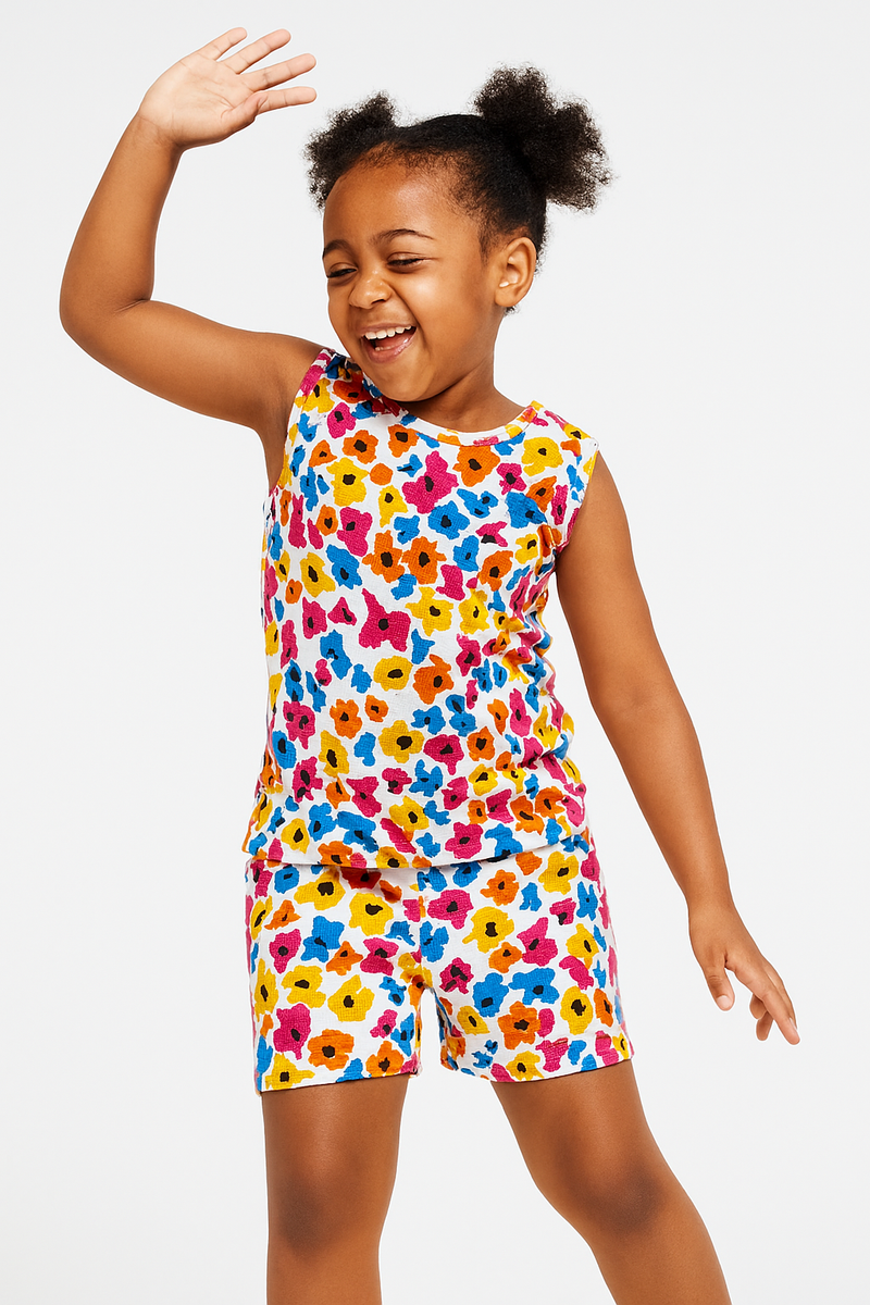 Multi colour Flowers - Sleeveless co-ords