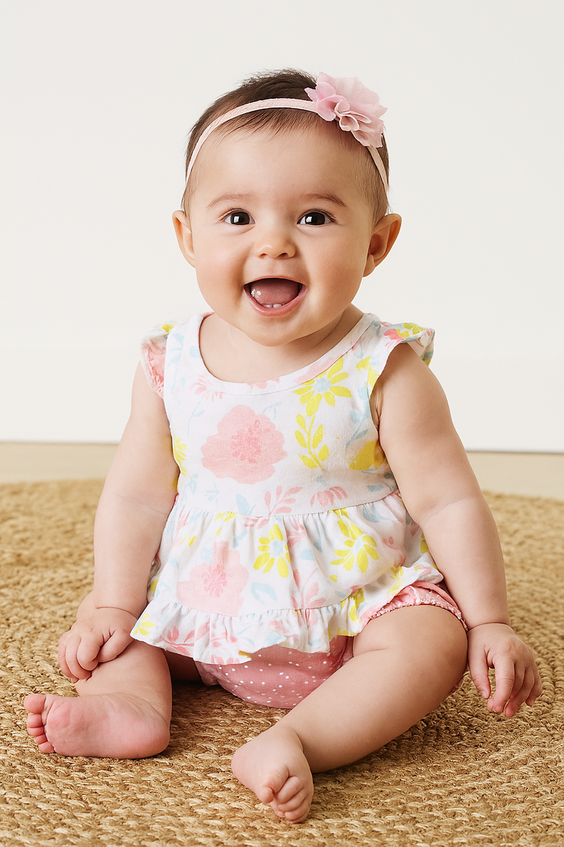 Pink with white  over cote Onesies frock